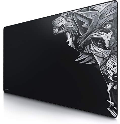 TITANWOLF - Tapis de Souris Gaming XXL 1200x600mm - Tapis de Table Surdimensionné Extra Grand XXXL – pour précision et rapidité - pour Souris et Clavier Roccat Razer Logitech - Noir