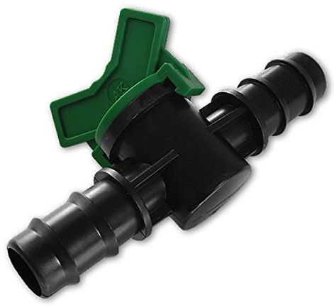 Bradas Absperrhahn Kugelhahn PE-Rohr Schlauch für Tropfanlage Gartenbewässerung (16 mm x 16 mm)