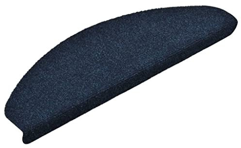 vidaXL Stufenmatten Selbstklebend 15 STK. 65x21x4 cm Marineblau Halbrund Groß