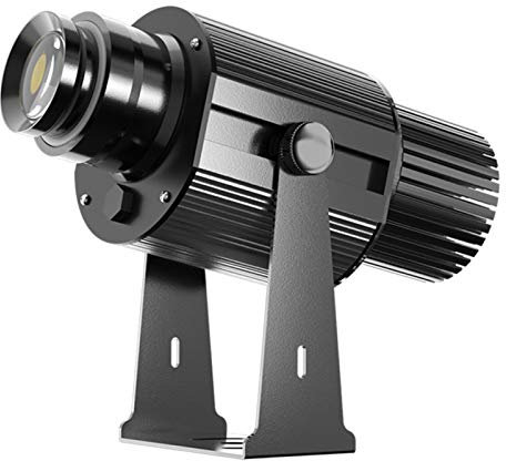 FUMENG LED Logo Projecteur GOBO IP65 Imperméable avec Zoom Manuel 60W Éclairage Clair pour Les magasins, Les Restaurants, Les Mariages, Les hôtels, Les Bars,Noir,no Remote Control