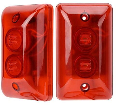 Demeras Sirène stroboscopique Filaire 12 V 15 W Alarme sonore stroboscopique Clignotant sirène sonore de lumière Rouge avec Accessoires pour hôtel à la Maison
