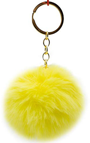 Pompon en peluche porte-clés pompon, jaune (Jaune) - 22032021194RK-007