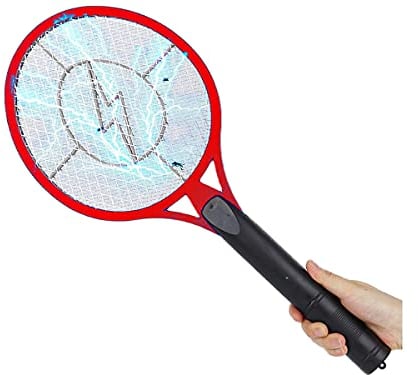 LEDLUX Raqueta eléctrica para mosquitos, alimentación con forro polar, matamoscas, pala moscas mata mosquitos