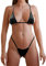 Pradize Microkini Noir pour Femme - Nœuds pour Un Meilleur Maintien - Taille 36-40