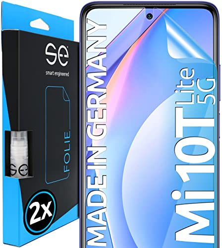 2x se® 3D SCHUTZFOLIE Transparent für Xiaomi Mi 10T Lite 5G,Selbstheilend, 100% Fingerabdruck & FaceID kompatibel, einfache blasenfreie Installation, Ultra-Klar, Stoß-Kratzfest, aus Deutschland