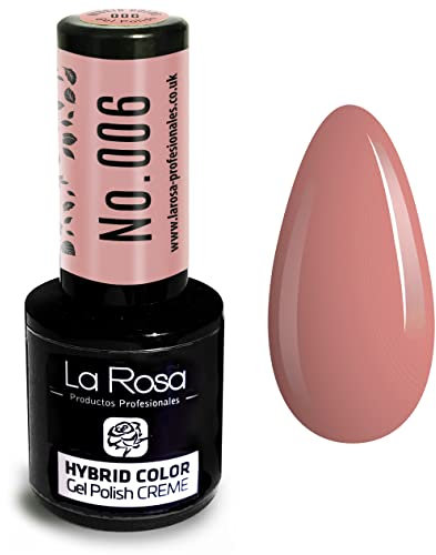 LaRosa CREME Vernis à Ongles Gel Semi-Permanent - Couleur ROSE POUDRÉ – Haute Pigmentation, Brillance Longue Durée – Manucure DIY ou Professionnelle – 9 ml