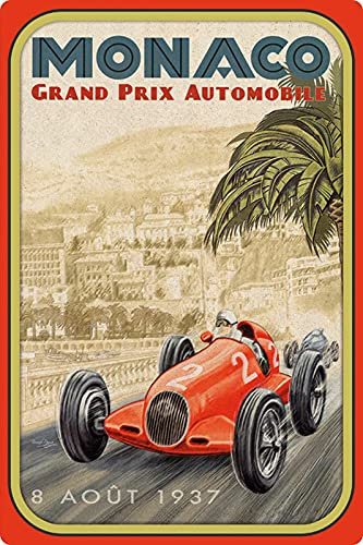Metall Schild 20x30cm Monaco Grand Prix 1937 Grosser Preis Auto Blechschild