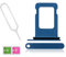 LNONLS Dual SIM Card Tray Slot Holder Ersatz für iPhone 13 6,1 Zoll mit wasserdichtem Gummiring und SIM-Kartenfach Open Eject Pin (Blau)