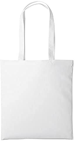 Sac fourre-tout en coton, sacs en tissu d'épicerie réutilisables et légers, adaptés au bricolage, à la publicité, à la promotion, aux cadeaux, aux activités (Blanc)