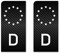 Ritter Mediendesign Aufkleber Motorrad Nummernschild Carbon 2X EU-Feld Kennzeichen Sticker Set Schwarz Waschstrassenfest UV-Beständig, 4,5 cm x 9,5