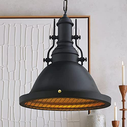 bamyum Negro Lámpara Colgante de Diseño Industrial I Nota I Ø 31 cm Vintage Metal E27 Mesa de Comedor Lámpara de Salón Lámpara de Cocina