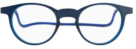 SLASTIK Soho Magnet-Lesebrille – Faltbare Lesebrille mit ovalem Rahmen, verstellbaren Bügeln und flexiblem Nackenband – Magnete auf der Vorderseite der Brille mit weichem Etui – Geschenkbox