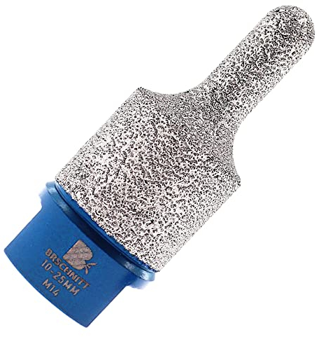 Trépan de Fraisage Diamantée - BRSCHNITT Fraise au diamant 10-25mm x M14 trépan diamant Pour agrandir le façonnage rond biseauté existant en porcelaine, céramique dure, granit, marbre
