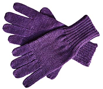 Posh Gear Alpaka Handschuhe Guantino Fingerhandschuhe Damen Herren aus 100% Alpakawolle, lila, Größe M