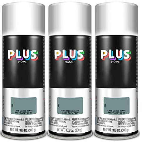 Pintura Spray 520cc para pintar todo tipo de super cies: madera, metal, cartón, tela, piedra, bra de vidrio, plásticos rígidos, etc para bricolaje y DIY.Gris Medio Mate (Ral:7000)(Paquete de 3 )