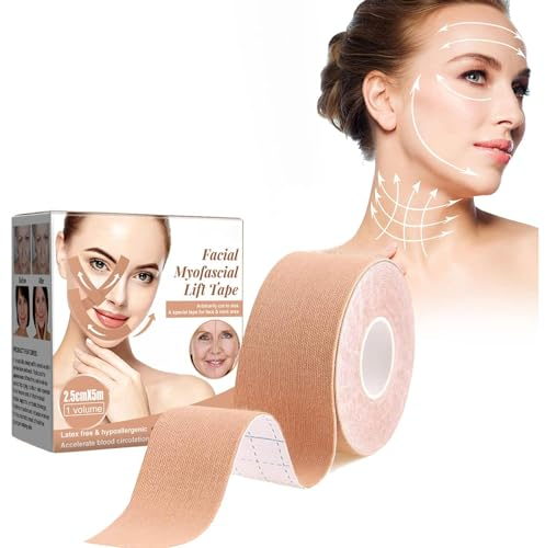 Auflösung Myofasziales Gesichtstraffungsband, Gesichtsglättungspflaster, Wrinkle Patch, Face Lift Tape, Multifunktional Face Tape für Straffung und Straffung der Haut 2.5CM*5M