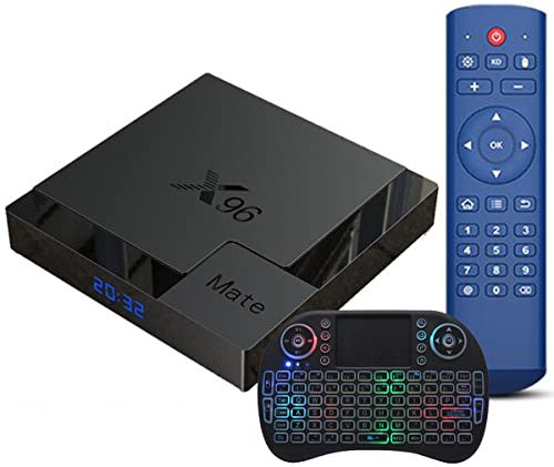 AMITVA Android 10.0 TV Box, X96 Mate Allwinner H616 Quadcore 4GB RAM 64GB ROM Soporte 4K 3D 1080P 2.4/5.0Ghz WiFi BT5.0 10 / 100M Ethernet HDMI 2.0 H.265 Smart TV Box,4gb+64gb