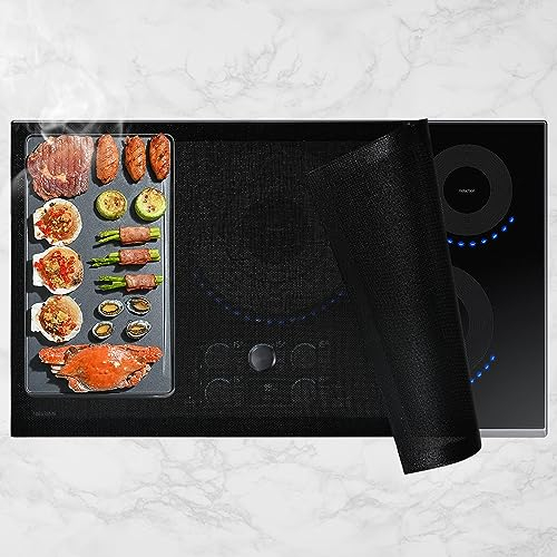 KitchenRaku Large Mesh Induction Hob Protector 61x53cm, (Magnetic) Silicone Induction Hob Covers, Silicone Induction Hob Protector Mat…