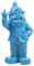 Stoobz Nain de Jardin en résine Doigt d'honneur 7 x 8 x 20 cm Bleu