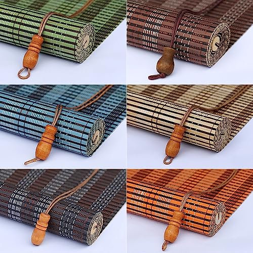 DUYULIANG Persianas De Bambu Interior Exterior, Cortina Regulable De Temperatura Y Luz En Interior Y Exterior, Persiana Enrollable De Madera, Cortina Estores Opacas para Ventanas, Sin Deformación
