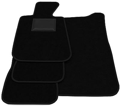 Velours Fußmatten kompatibel mit BMW 3er E30 Cabrio 1986-1993 Fußmatten Set Fußmatten Velours Autoteppiche Autoteppich