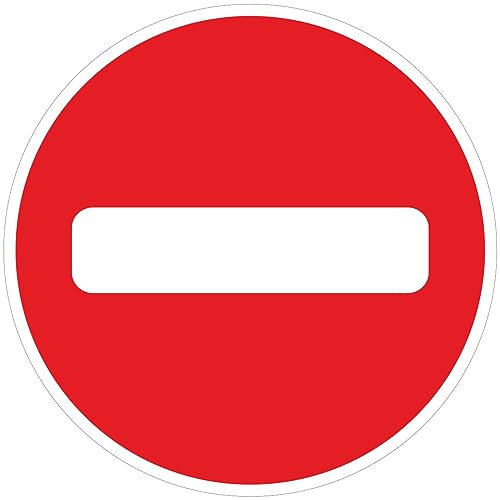 Autocollant Panneau de Sécurité Rigide et Rond - Sticker Adhésif Signalétique Laminé Plastifié Résistant à l'eau et aux UV - Sens Interdit - Diamètre 24cm