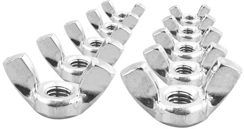 Dadi a farfalla DIN 315, M6, 10 pezzi, in acciaio inox, A2, di alta qualità, set di dadi ad ala metrici, in acciaio inox, dadi ad aletta, dimensioni filettate a mano
