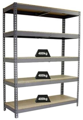 PROREGAL Schwerlastregal Big Wood YETI Five | HxBxT 200x180x60cm | Fachlast 400kg | Verzinkt | Regal Standregal Werkstattregal Lagerregal Kellerregal