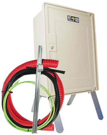 Carré Rouge - Coffret Compteur de Chantier 30/45/60A “Souterrain”, Bornier IP2X, Pack 3m - Compatible Raccordement ENEDIS, Fabrication Française - 49x35x20cm