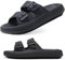VEXITO Ciabatte Nuvola Donna Due Fasce Fibbie Fascia Cinturini Estive Regolabili Mare Uomo Pantofole Fibbie Morbide Casa Sandali Spiaggia Piscina Gomma Nero Gr. 44-45