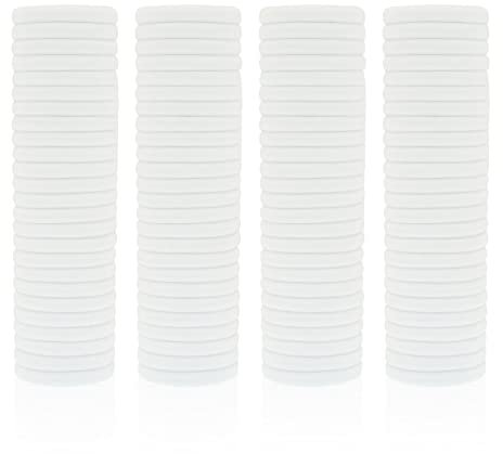 100 Stück Haargummi Damen, Haargummis für Mädchen, Haargummies Pferdeschwanz Gummi, Elastische Haarbänder für Damen Mädchen (weiß)
