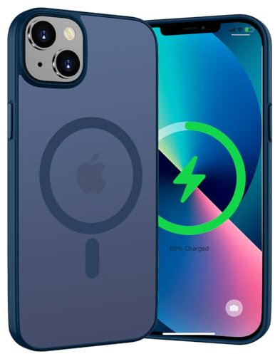 WXX für iPhone 13 Hülle, iPhone 14 Hülle Magnetisch Hülle Kompatibel mit MagSafe, Rundumschutz Stoßfeste Schutzhülle Translucent Rückseite Handyhülle iPhone 13/14 6,1 Zoll (Blau)