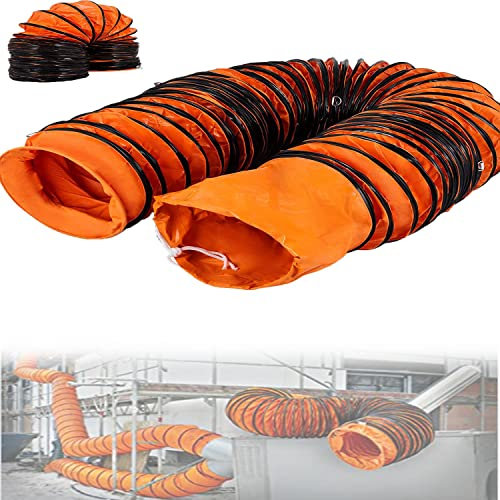 LZDOYY Lufttransportschlauch Lüfterschlauch Lüftungsleitung PVC Lufttransportschlauch Warmluftschlauch Orange Belüftungsschlauch für Heizgebläse,5M-20CM