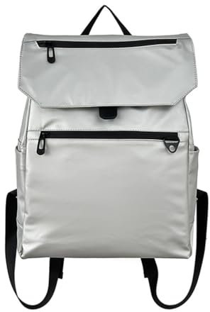 xbiez Laptop-Rucksack, Schulrucksack, allpassend, lässig, Tagesrucksack, große Kapazität, Unisex-Reiserucksack, silber