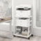 PUNCIA 60x50x75cm 3 Tier Printer Table with Storage, Rolling Cart with Adjustable Storage Shelf for Home Office Organization, Stand for Heat Press, 3D Printer (White)