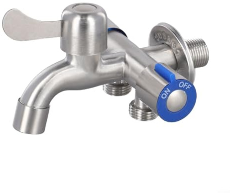 Wasserhahn aus Edelstahl mit 3 Autozephalieschaltern, geeignet für Waschbecken und mehr (A)