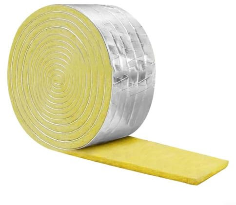 Rouleau de laine de verre isolante en feutre pour l'absorption du son et la conservation de la chaleur, feuille d'aluminium, bande de feutre de laine de verre, rouleau de feutre, 10 m