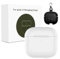 Kabelloses ladecase für Air Pod 4(2024), Ersatz Ladecase mit Bluetooth Pairing Sync Button Type-C Wireless Charging Case mit Lederschutzhülle (White-4rd)