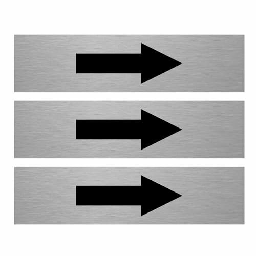 Slimline Aluminium Arrow Sign from ViroDisplay® – Brushed Silver 200 x 50mm – Durable Printed Surface – Self-Adhesive Fixing (3)