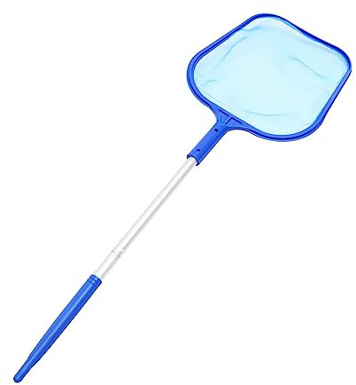 ANDRESLAD Pool Reinigung Kescher Netz Für Teich Springbrunnen Schwimmbad Aluminium Stab Tiefes Wasser Laubreinigungsnetz Leicht Und Stabil Poolzubehör Für Blätterfänger