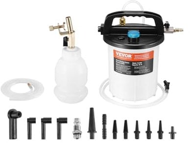 VEVOR Bremsenentlüfter Set 3 L Bremsflüssigkeitsabsauger mit 1 L Siphon-Nachfüllflasche und 13 Schlauchverbindern, komplettes Bremsflüssigkeitsentlüfter mit verlängertem Silikonschlauch und Griff