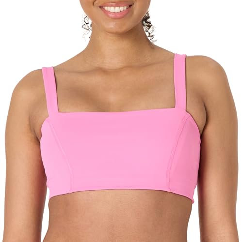 Amazon Essentials Soutien-Gorge de Sport Forme Bandeau Active FormFlex, Bretelles Réglables, Ultra Doux, Soutien Léger Femme, Rose Flamingo, L