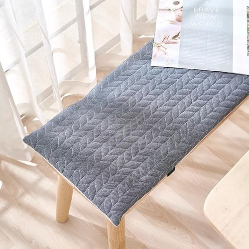 Hruile Waschbare Sitzkissen für Esszimmerbank, Gartenbank, rechteckig, für Veranda, Terrasse, Erkerfenster, für Innen- und Außenbereich, Möbel, Sofa (140 x 35 x 3 cm, Grau)