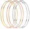 MBAIYO 3Pcs Silver Large Hoop Earrings for Woman, Stainless Steel Circle Hoop Cartilage Gold Silver Rose gold Black Oversize Earrings for Women