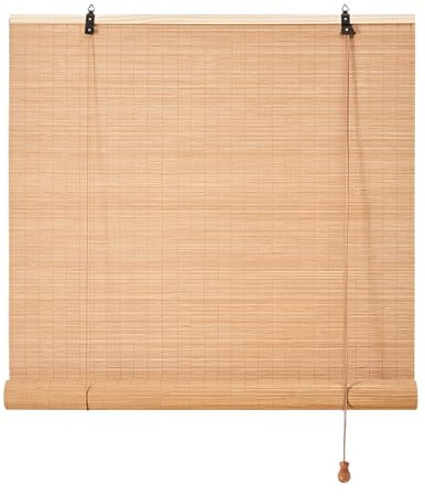 Bamboo Blinds 90 100 110 120 130 160cm Wide Outdoor Blinds Waterproof Blackout Blinds for Bedroom Windows Door Bamboo Curtain Natural Bamboo Shades for Patio Privacy Anti-UV Kitchen Blinds Roller