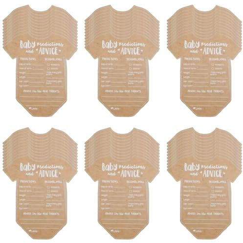 COACOM Tarjetas De Predicción para Bebés De 60 Piezas, Tarjetas De Estilo De Ropa, Suministros para Fiestas De Bautismo para Bebés, Tarjetas Creativas De Fiesta para Bebés.