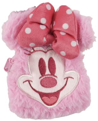 Minnie Plüschgeldbörse, weiche Kindergeldbörse mit Minnie Maus, sicherer Reißverschluss und tragbare Größe, zur Aufbewahrung von Geld oder Zubehör im Disney-Stil, Minnie, Lizenzprodukt