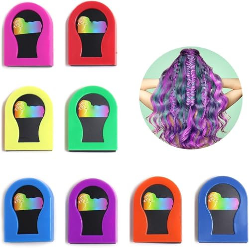 Set mit 8 bunten Haarkreiden, temporäre Haarfarbe für Männer und Frauen, Pulver, ungiftig, wasserlöslich, ideal für Partys und selbstgemachte Frisuren