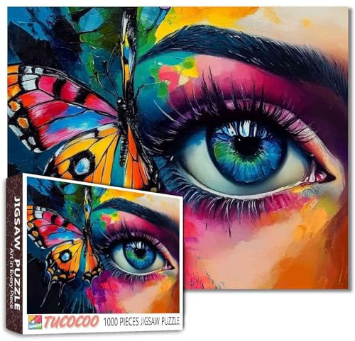 Sexy Mädchen-Augen-Puzzle, 1000-teiliges Puzzle für Erwachsene, Graffitic, Frau, Gesichtsbemalung, Puzzle, modische Augen, Make-up, 1000 Teile, Puzzle-Spiel, Wanddekoration, Basteln, magischer