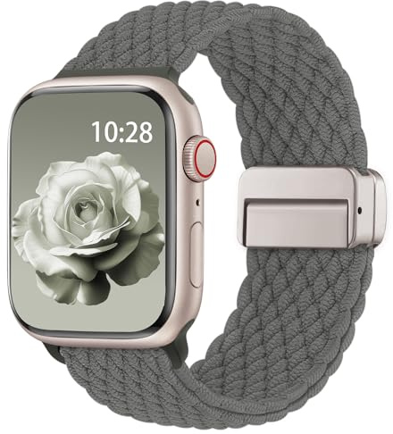 Yoohoo Correa Trenzada Compatible con Apple Watch 38mm 40mm 41mm 42mm 44mm 45mm 46mm 49mm, para Mujeres y Hombres, Correas Deportiva Nylon Trenzado para iWatch 11 10 9 8 7 6 5 4 3 2 1 SE Ultra3/2/1